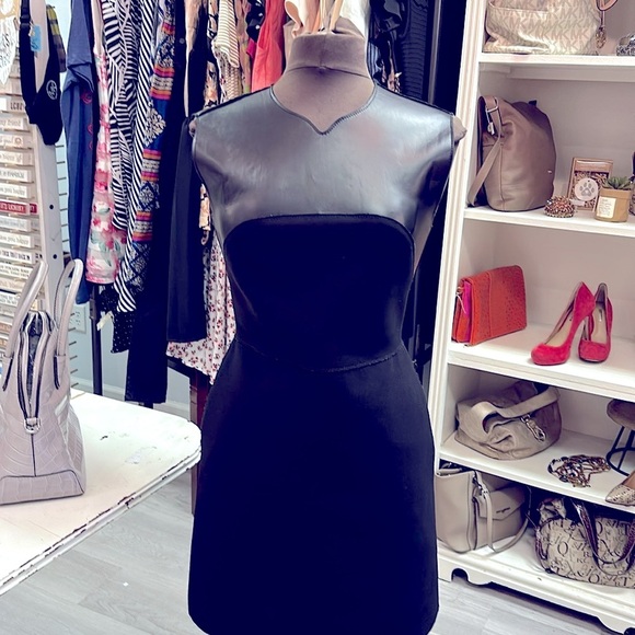 3.1 PHILLIP LIM LEATHER TRIM MINI DRESS - Picture 2 of 5